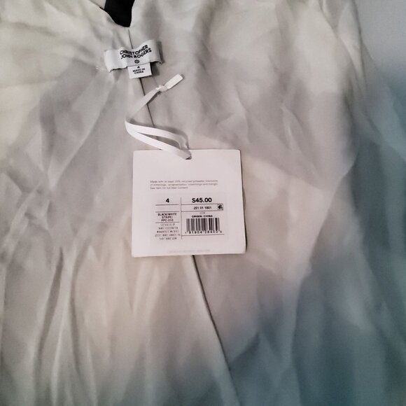 Chevron Striped Black White Dress Size 4 By Common Thread In Recycled Polyester - Picture 4 of 13